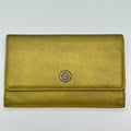 Chanel Bi Fold Wallet Coco Mark Leather Coco Button Vintage Serial Not Available