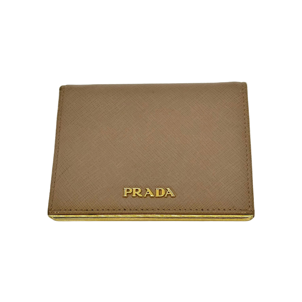 Petit portefeuille à deux volets en cuir Saffiano Prada