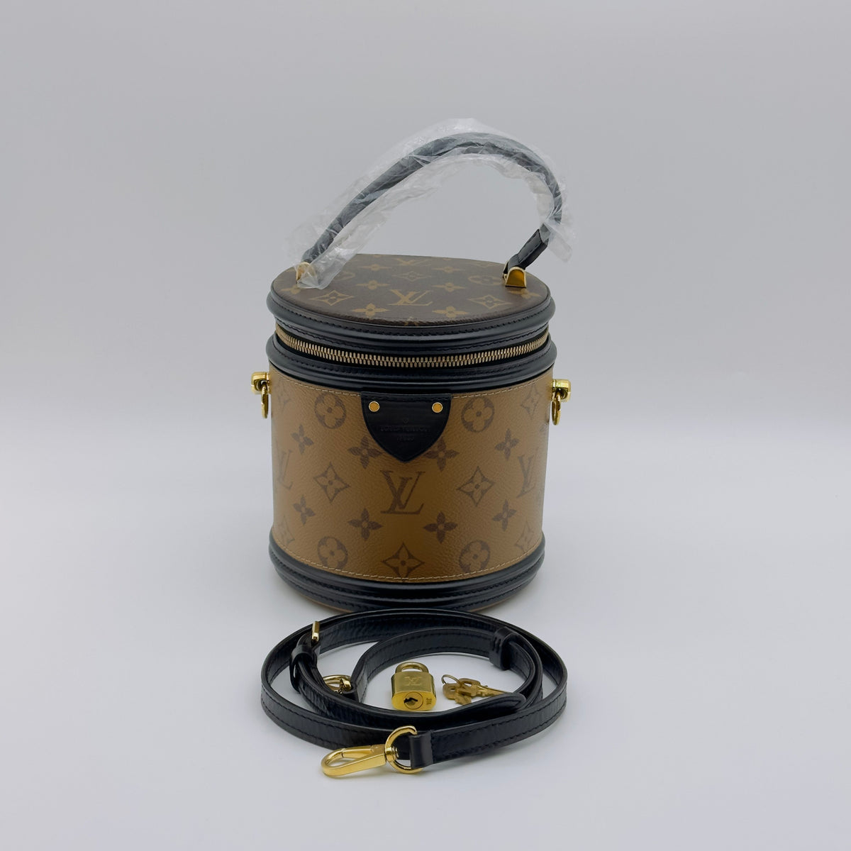 Louis Vuitton Monogram Reverse Coated Canvas Cannes 15cm Brown and Black Vanity Bag