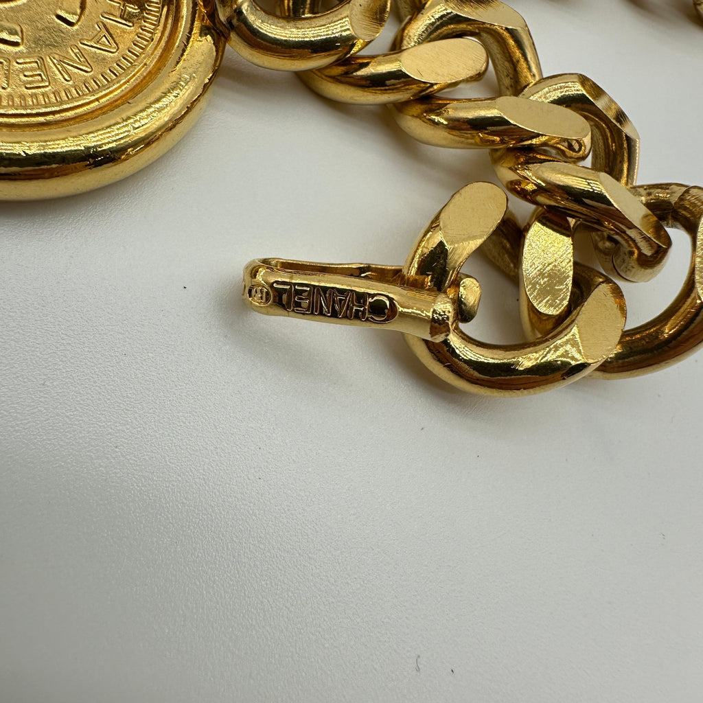 Chanel Coco Mark Medallion Gold-Tone Chain Belt