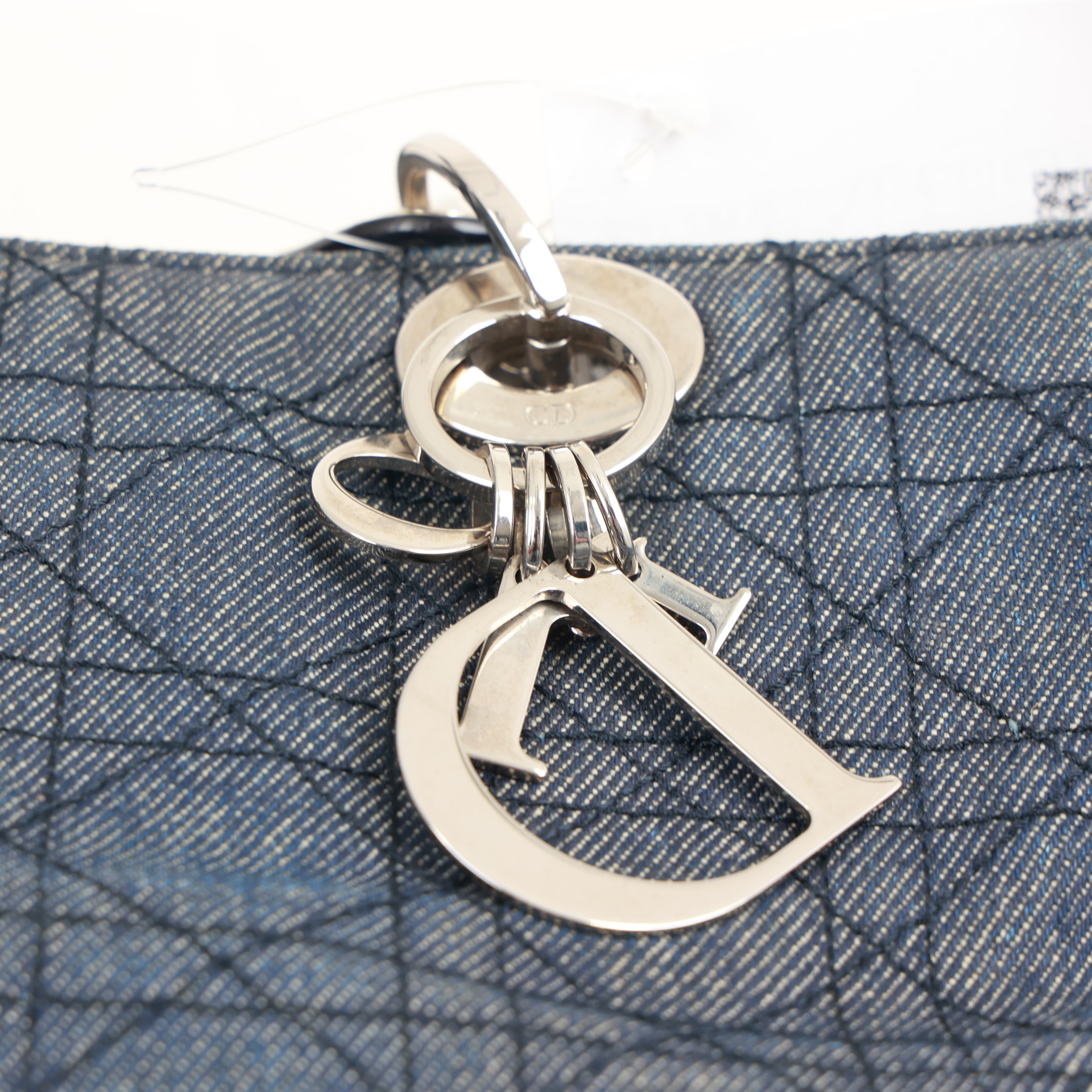 Christian Dior Denim Cannage Tote Bag Shoulder Bag