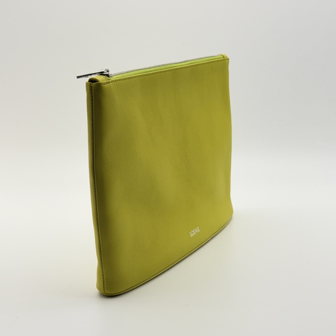 loewe mini pouch lime green leather