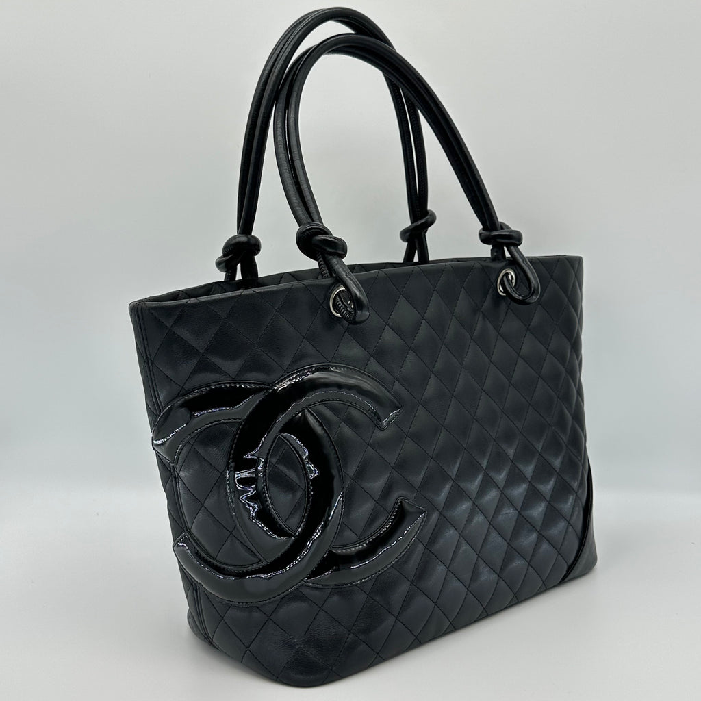 Chanel Cambon Leather Tote Bag black