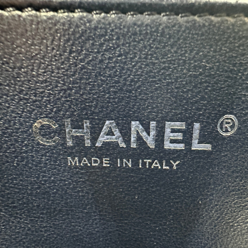Chanel Quilted Caviar Leather Navy Top Handle Flap Bag