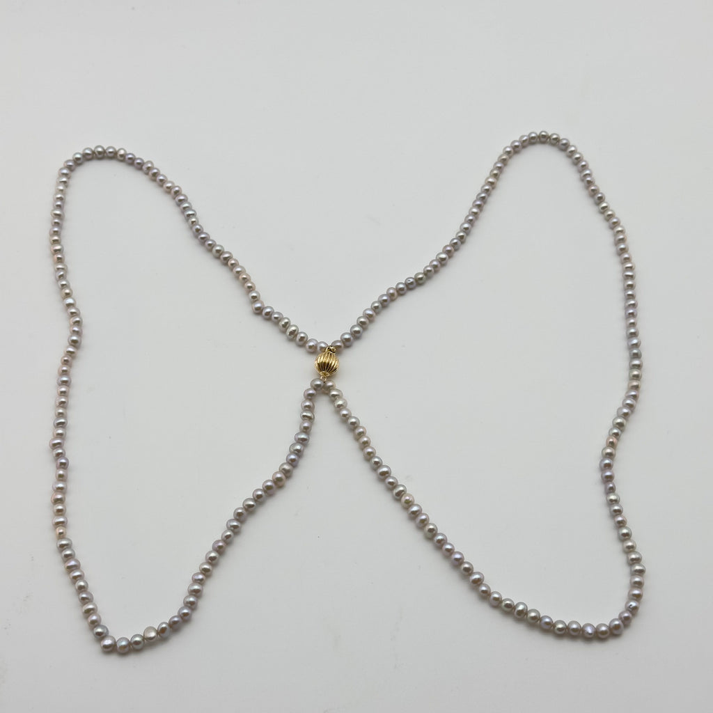 Tasaki Double Strand 5.7mm Freshwater Pearl K14 Gold Necklace