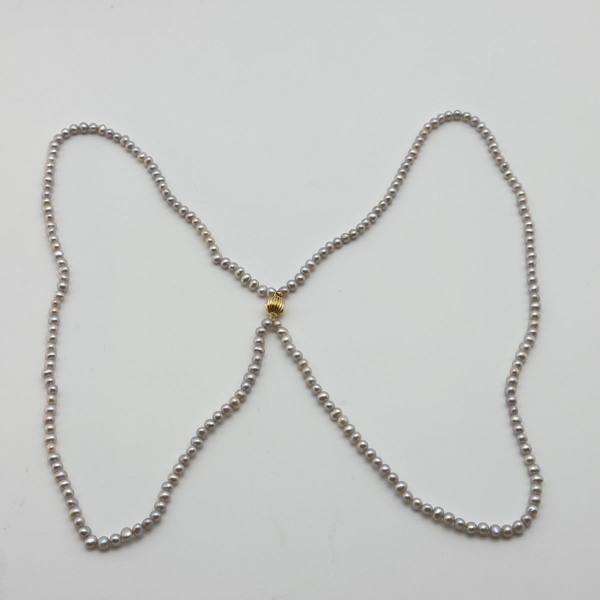Tasaki Double Strand 5.7mm Freshwater Pearl K14 Gold Necklace