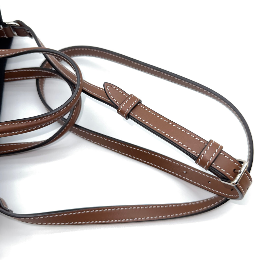 Burberry Canvas & Leather Freya Mini Black/Brown Crossbody Bag