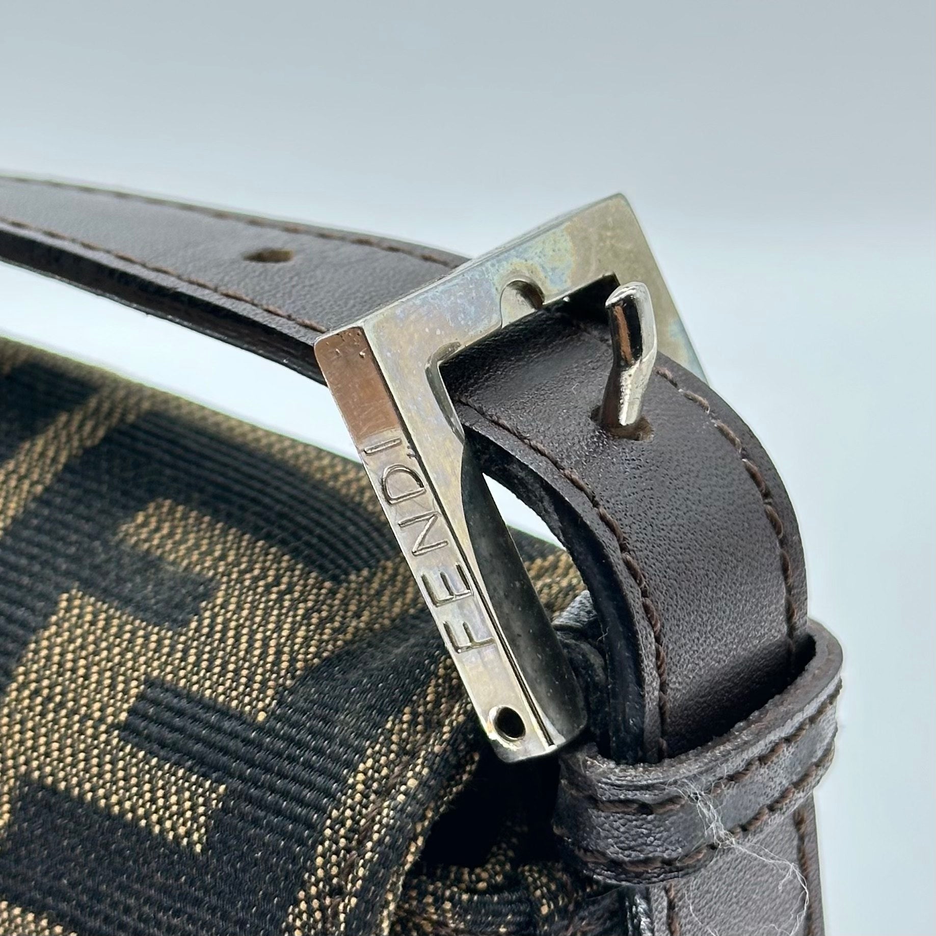 FENDI Zucca FF Logo Mamma Baguette Shoulder Bag Vintage