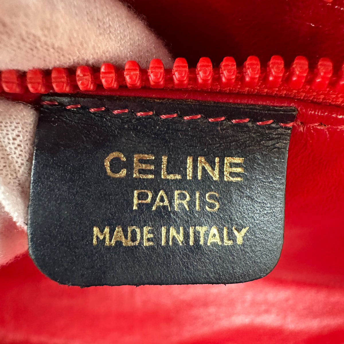 Celine Vintage Leather Shoulder bag Navy Blue