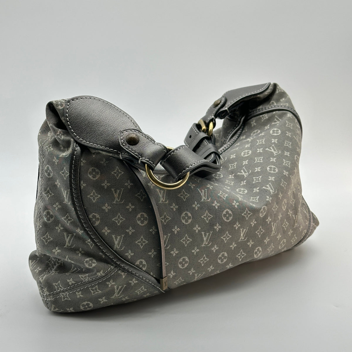 Louis Vuitton Mini Lin Monogram Manon PM Grey Shoulder Bag
