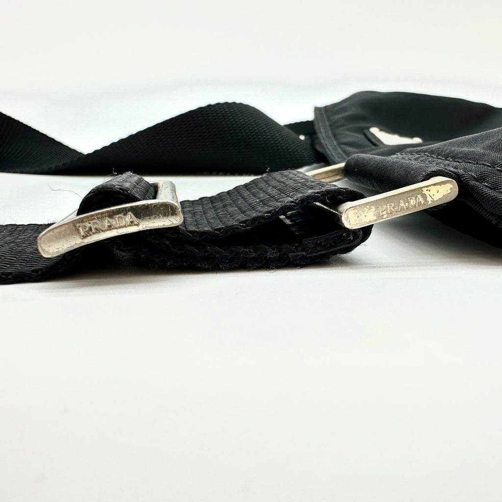 Prada Nylon Black Flat Crossbody Shoulder Bag