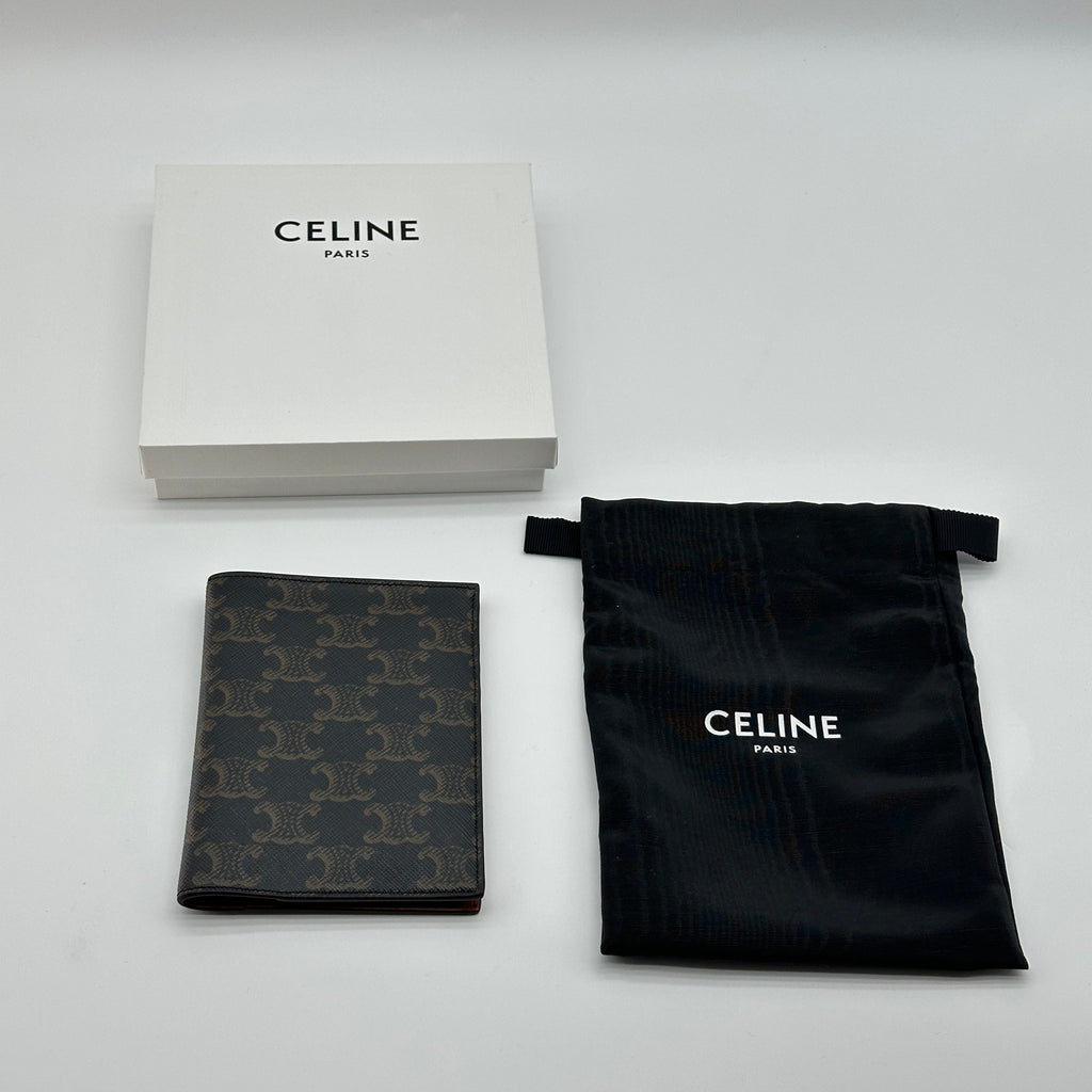 Celine Triomphe PVC & leather Notebook cover Brown