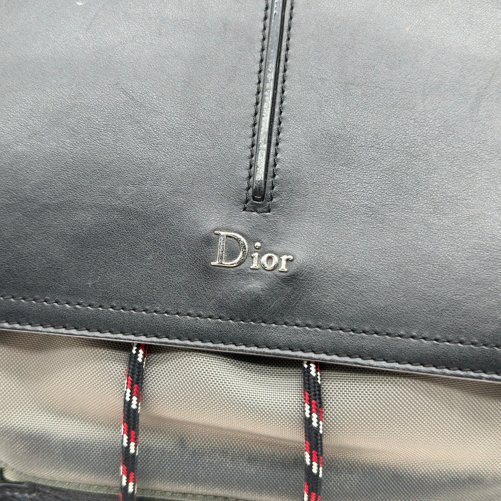 SAC A DOS DIOR HOMME MOTION EN NYLON GRIS ET CUIR NOIR GREY BACKPACK