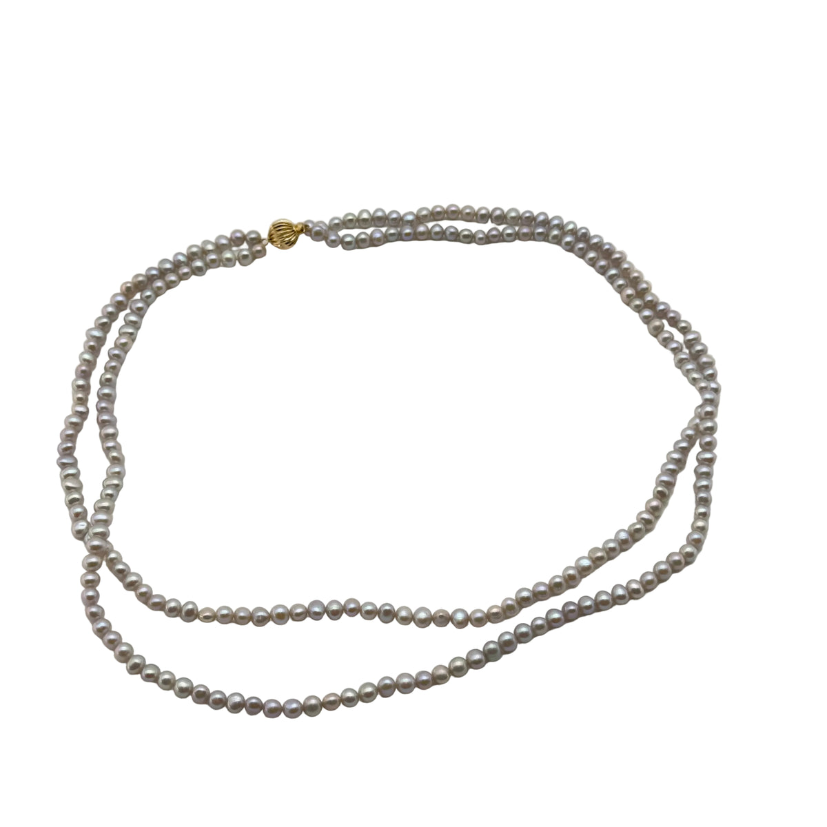Tasaki Double Strand 5.7mm Freshwater Pearl K14 Gold Necklace