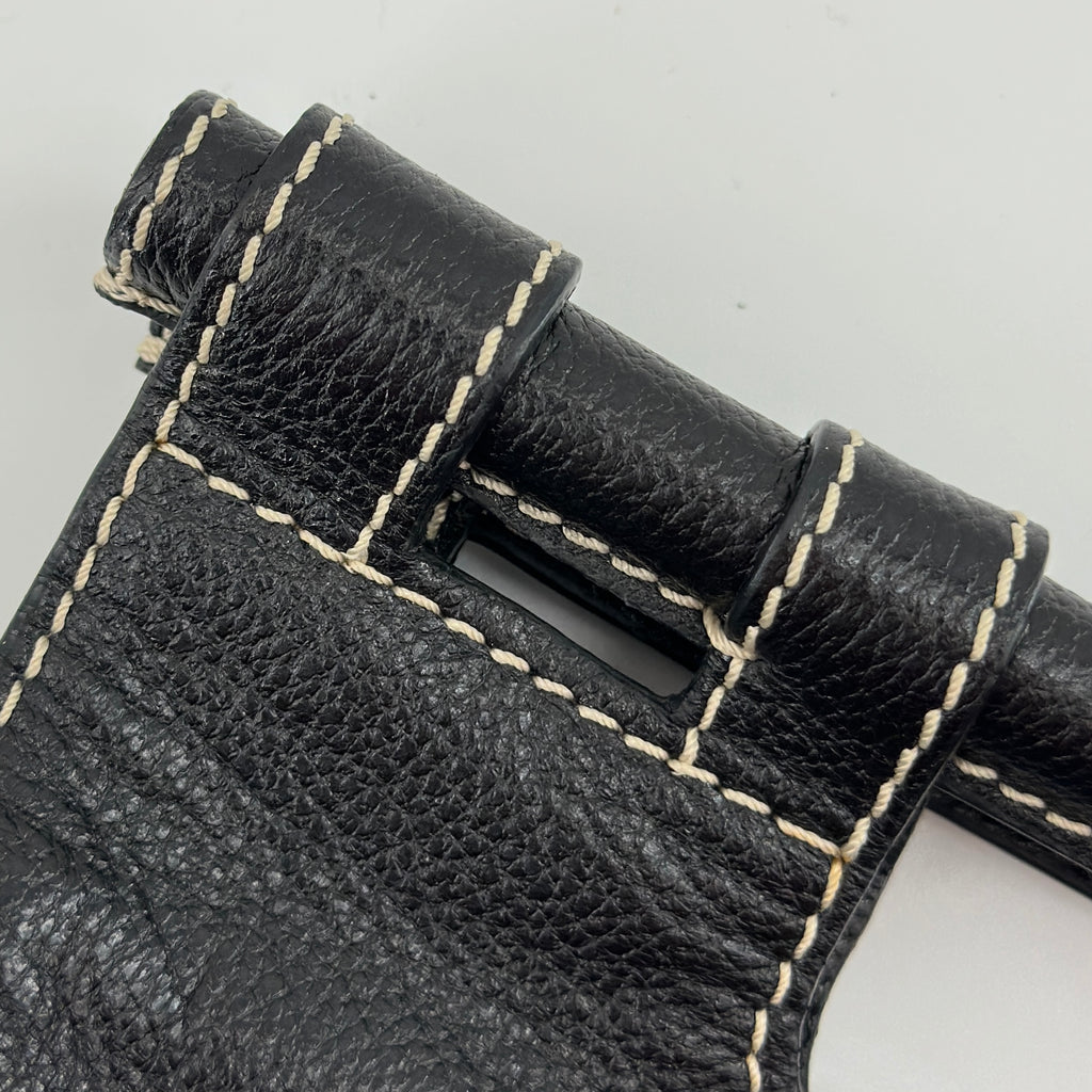 LOEWE Vintage Shoulder Bag Dual Exterior Pockets Gold Hardware