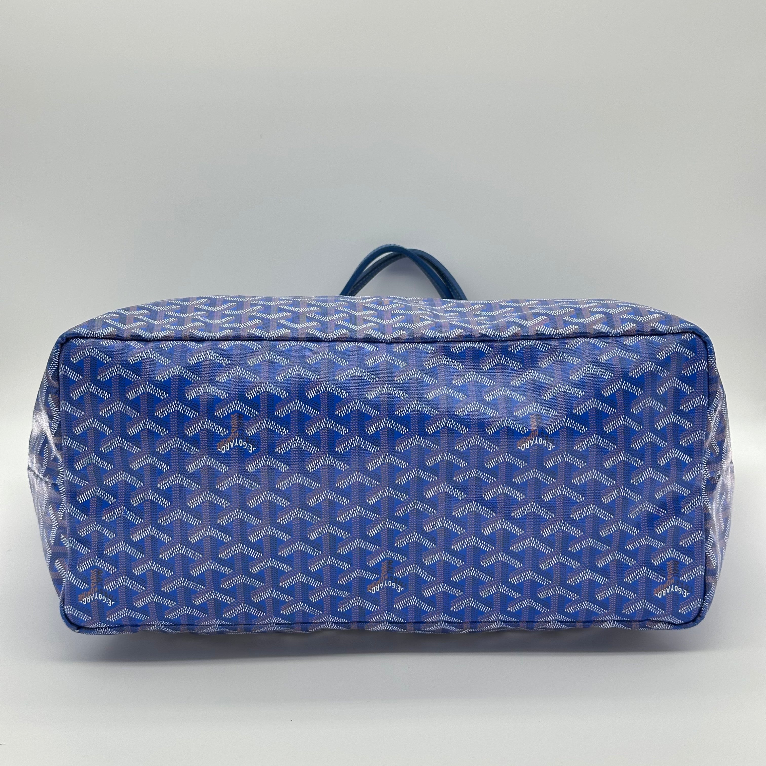 Goyard Saint Louis GM PVC & 가죽 토트백 블루
