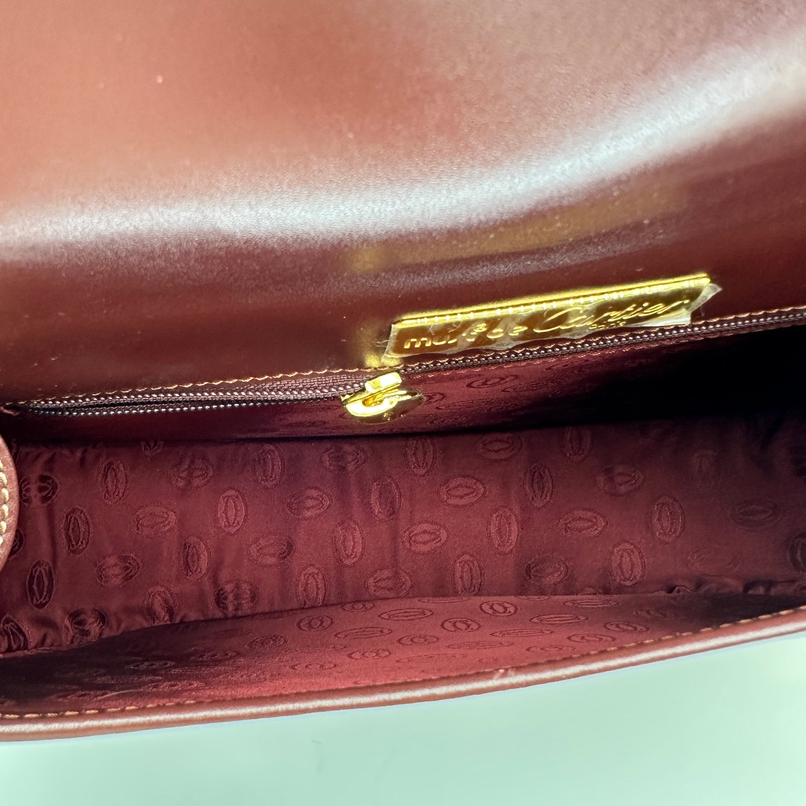 cariter must de cartier burgundy bordeaux shoulder bag