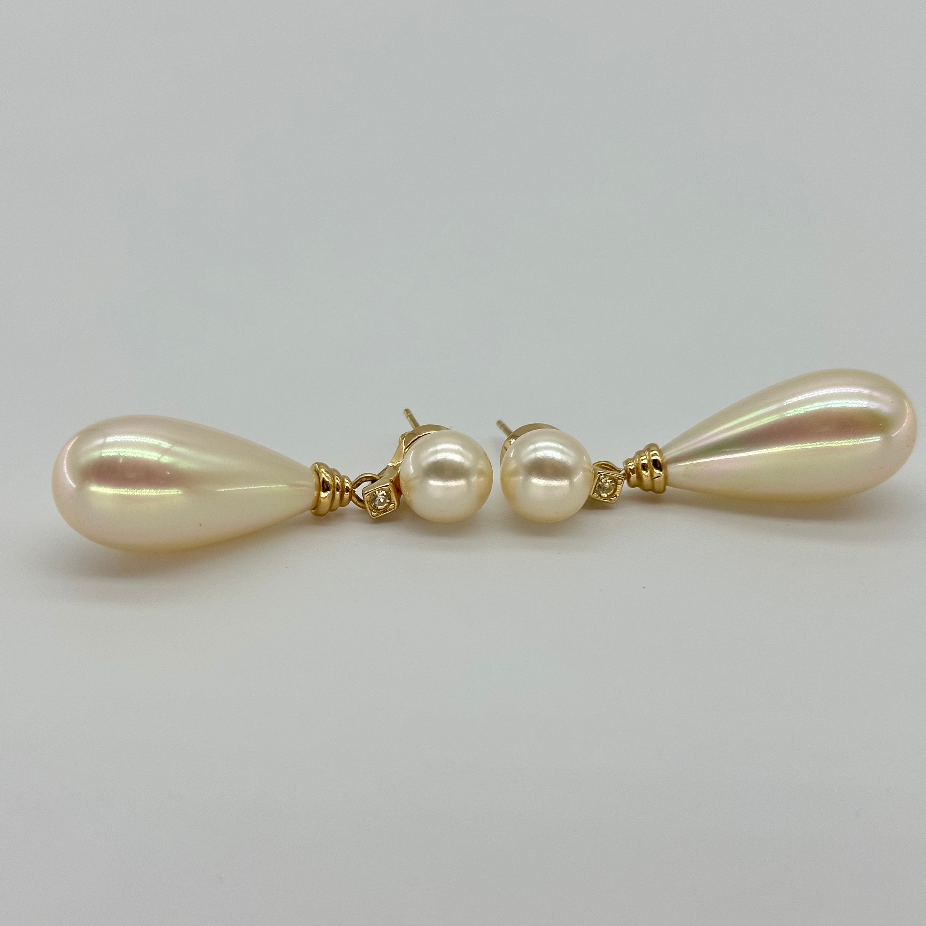 Christian Dior J‘adore Perfume Bottle Inspired Pearl Drop Earrings Vintage Jewelry