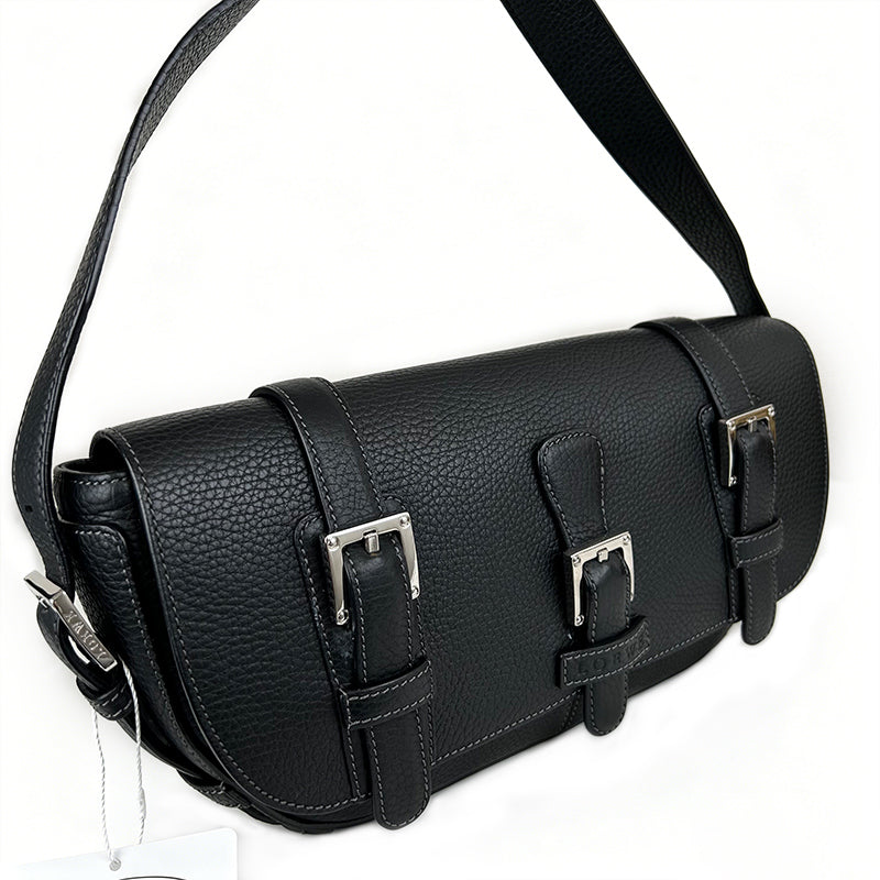 Loewe Vintage Leather Shoulder Bag Handbag Black