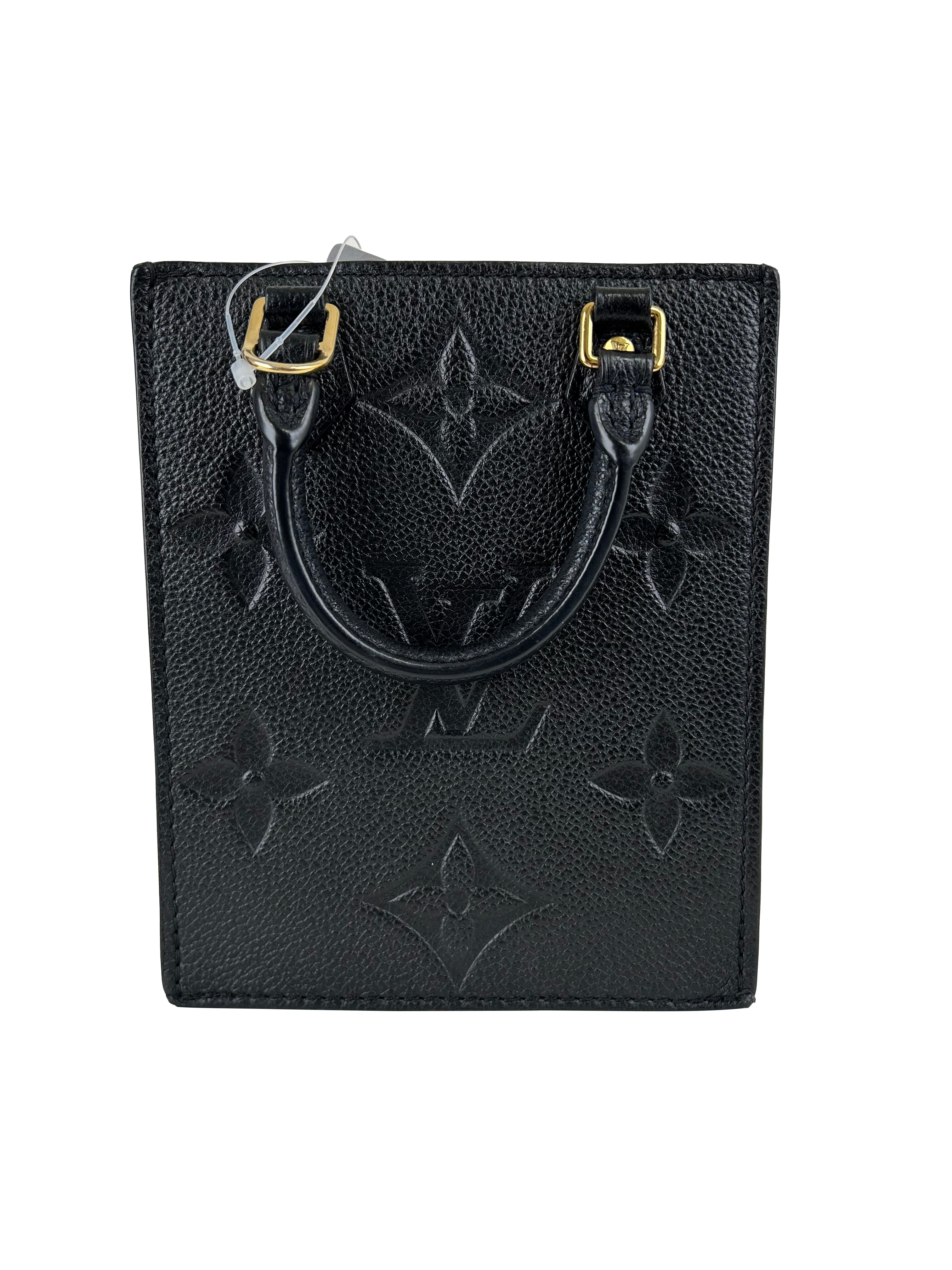 Louis Vuitton Petite Sac Plat M81417 Monogram Empreinte Mini Handbag / Mini Shoulder Bag Black