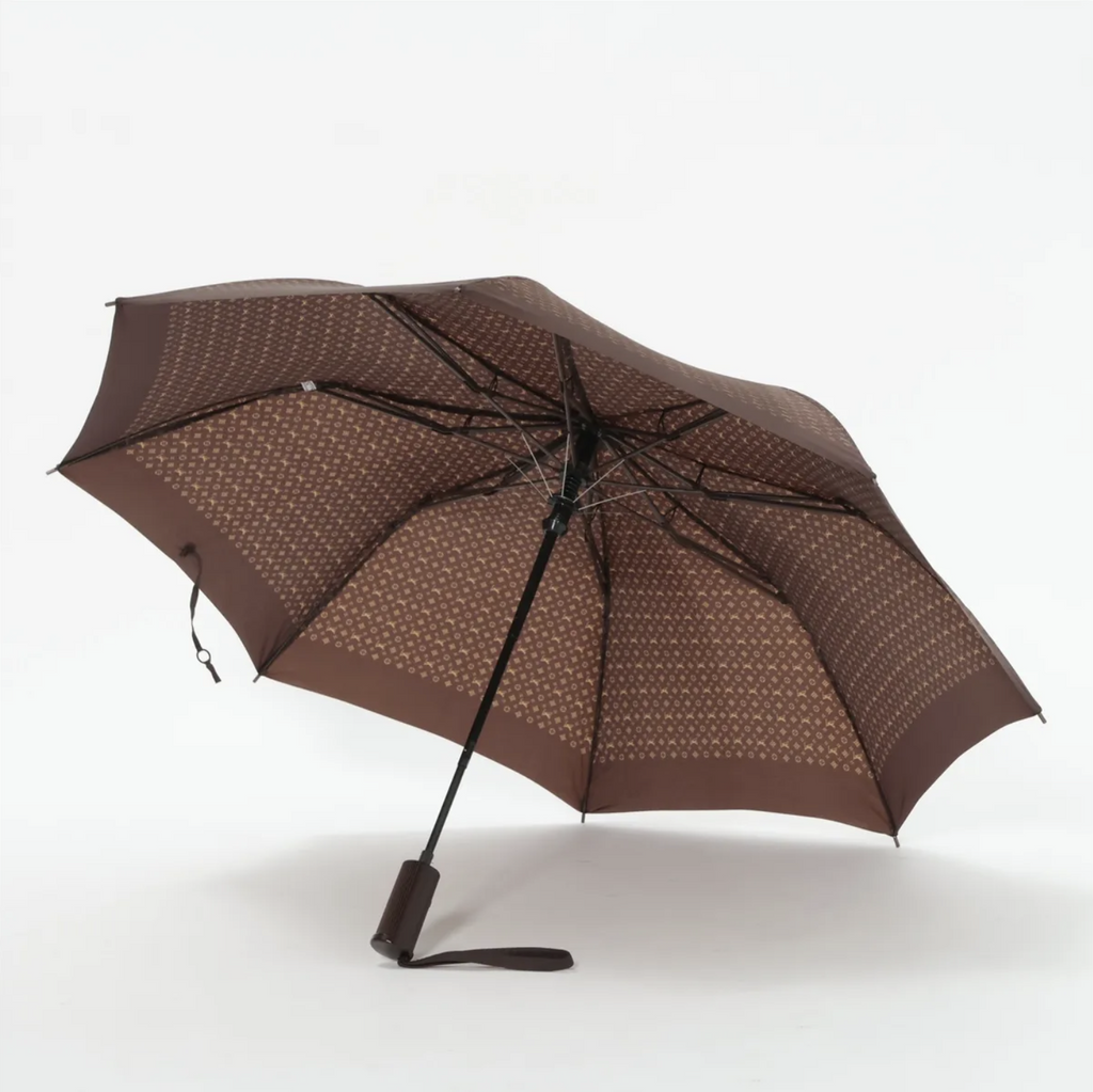 Louis Vuitton M70123 Para Plus ONDAY Folding umbrella Polyester Brown Scratched Wears Losing luster Marked Discoloration Frayed