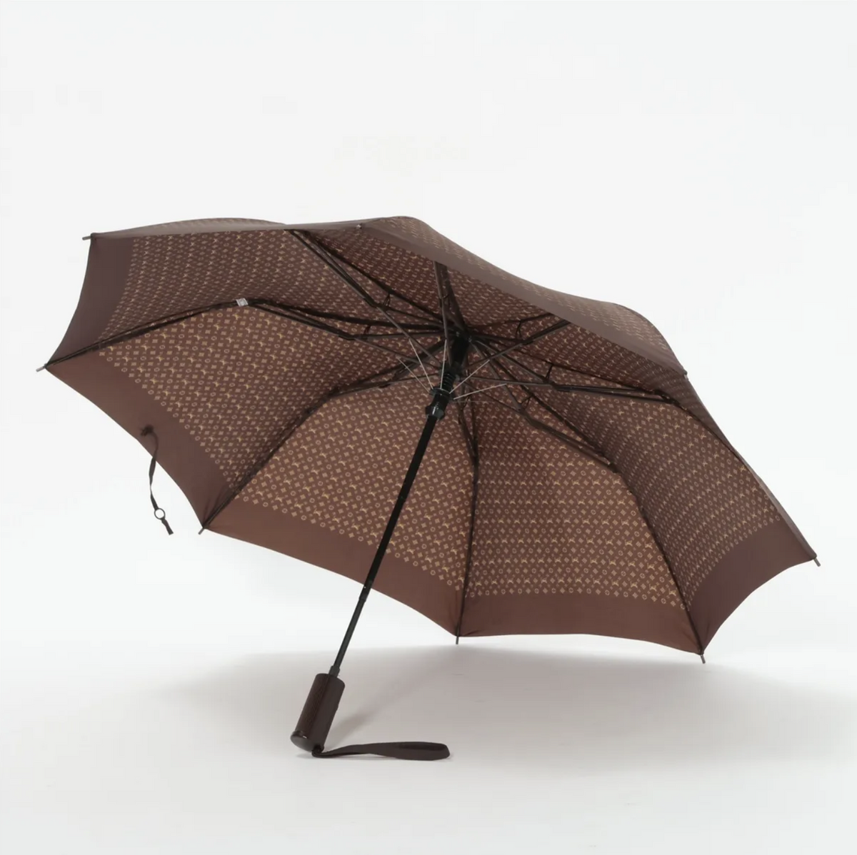 Louis Vuitton M70123 Para Plus ONDAY Folding umbrella Polyester Brown Scratched Wears Losing luster Marked Discoloration Frayed