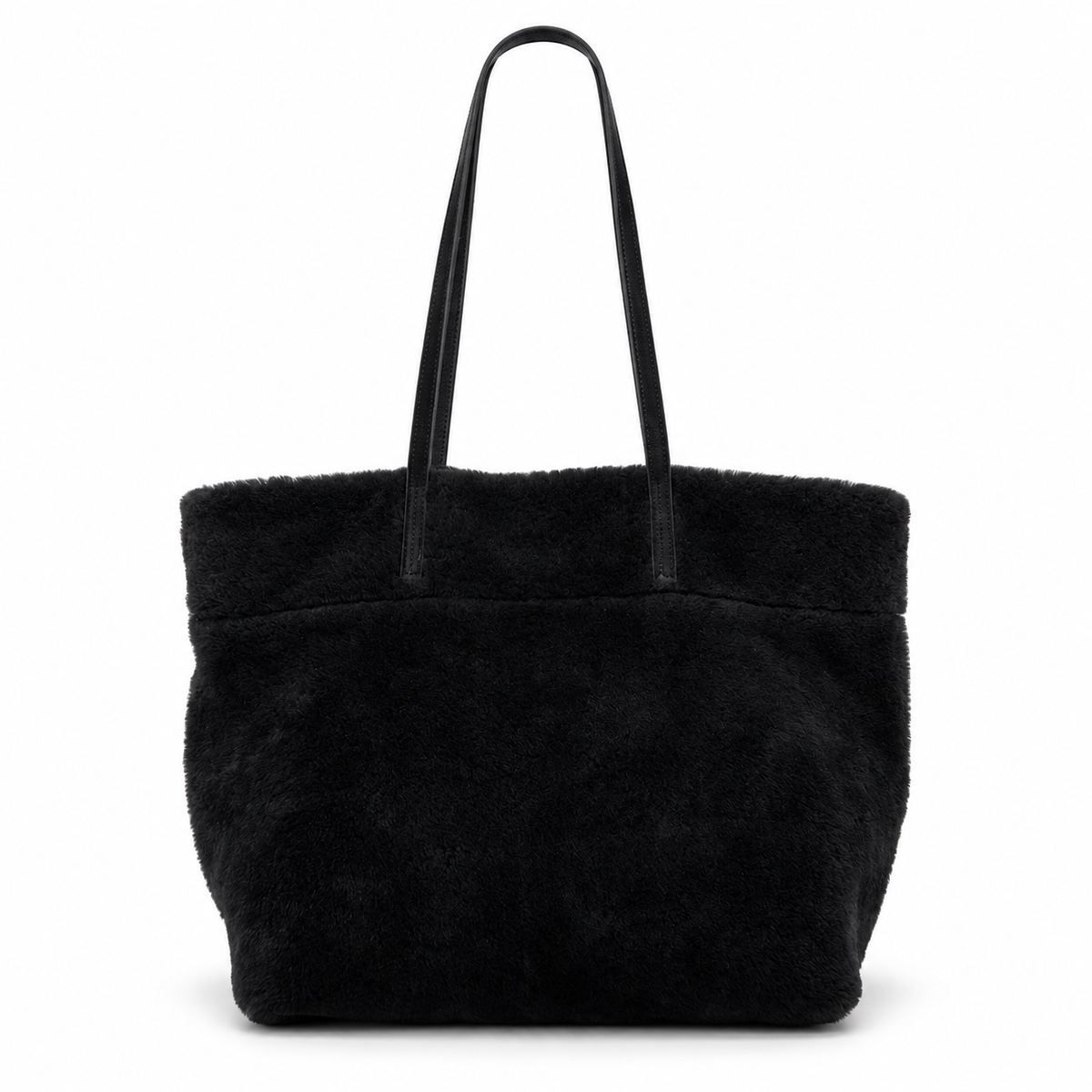 MiuMiu Vintage Tote Mouton Tote Bag Shearling Shoulder Bag Black Includes a Pouch