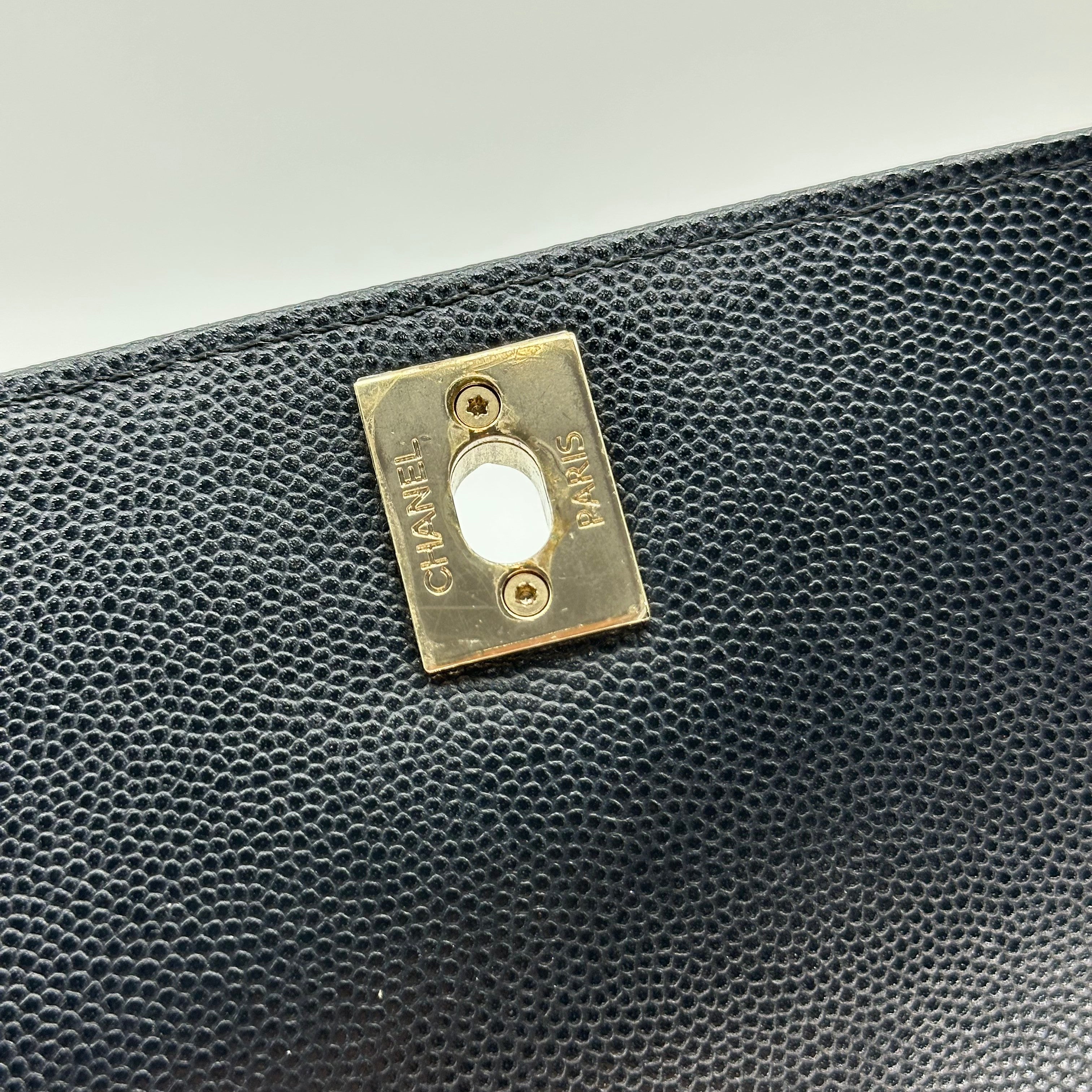 CHANEL Matelassé Coco Handle XXS Caviar Skin Black GD Hardware Handbag