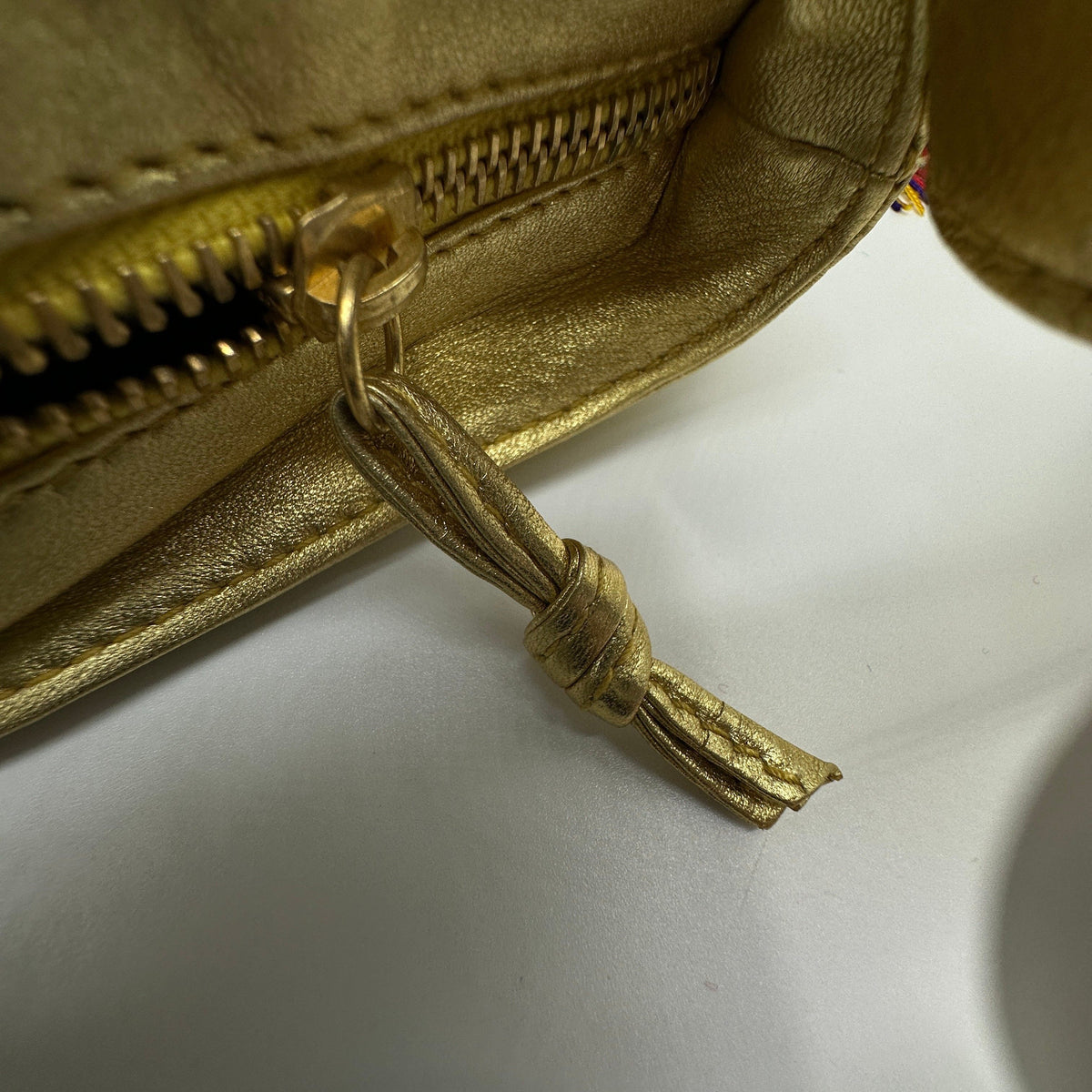 Loewe Nappa Leather Anagram Fringe Gold Shoulder Bag