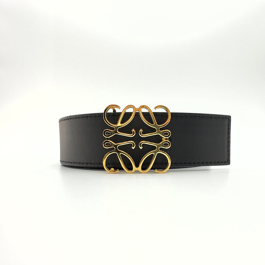 Loewe Calfskin Anagram Size 110 Black/Brown Belt