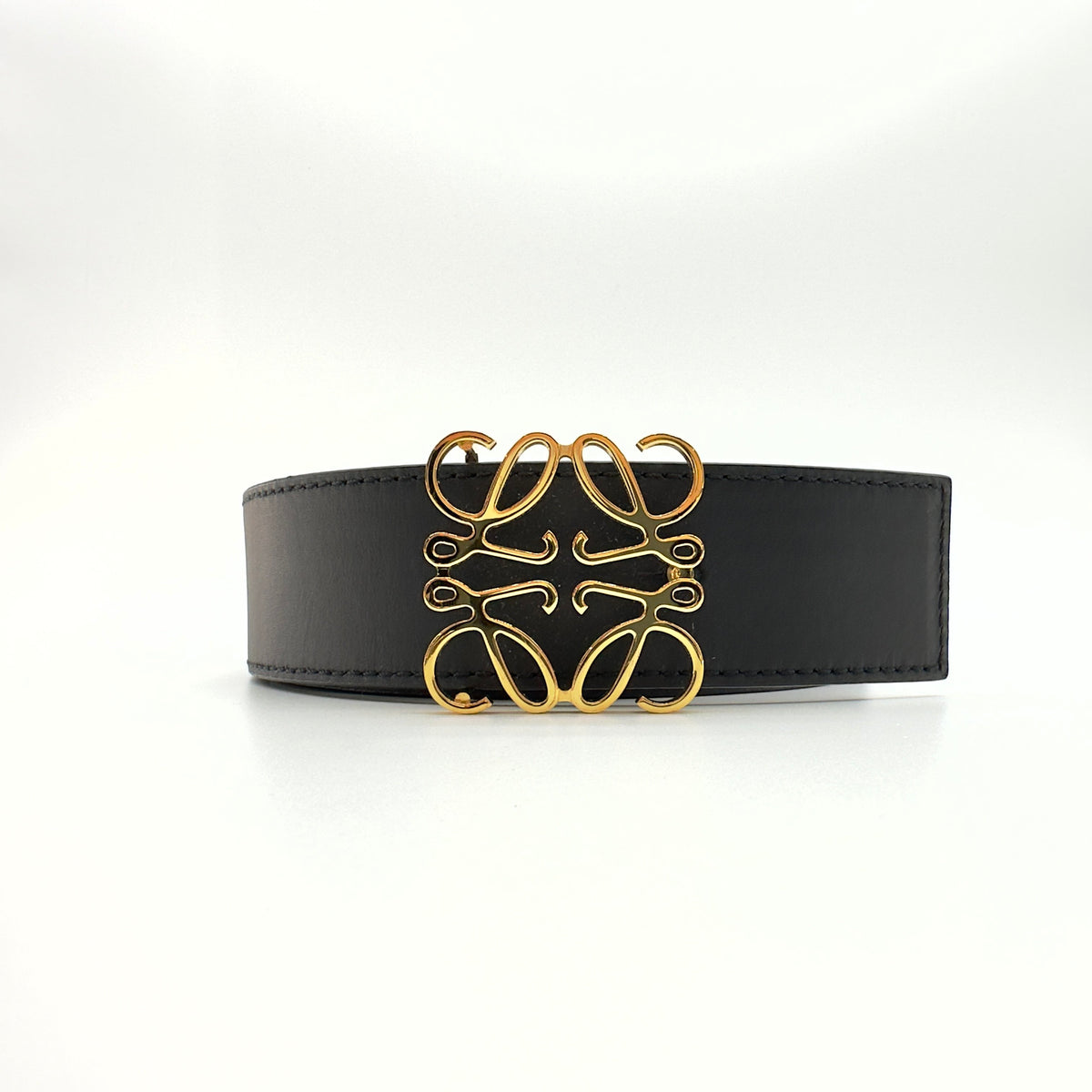 Loewe Calfskin Anagram Size 110 Black/Brown Belt