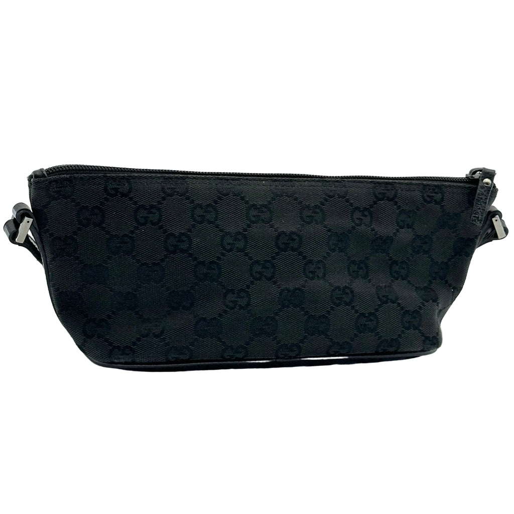 Gucci GG Monogram Black Boat Pochette Handbag