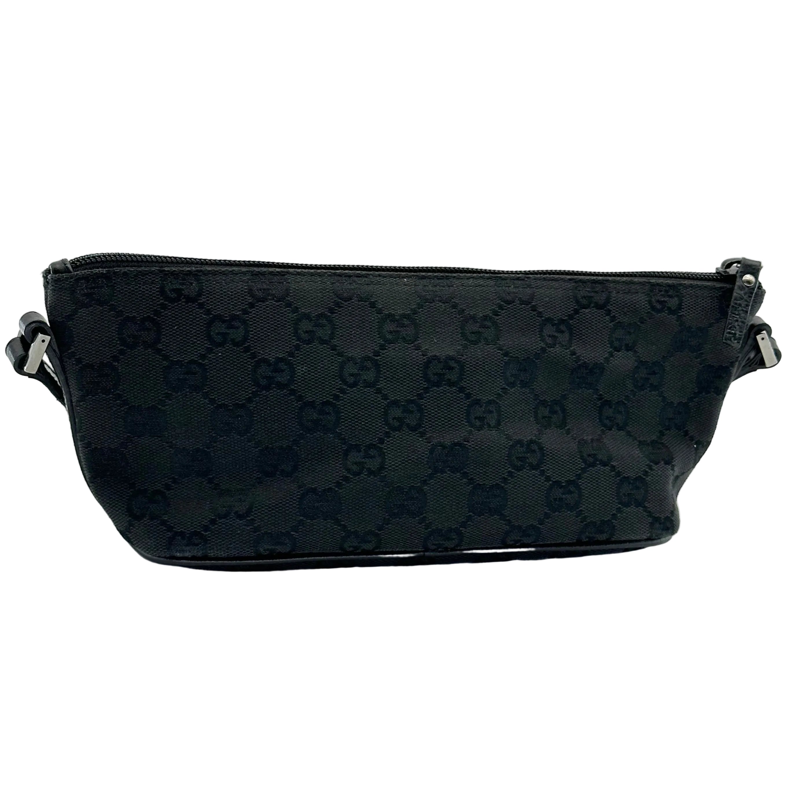 Gucci GG Monogram Black Boat Pochette Handbag