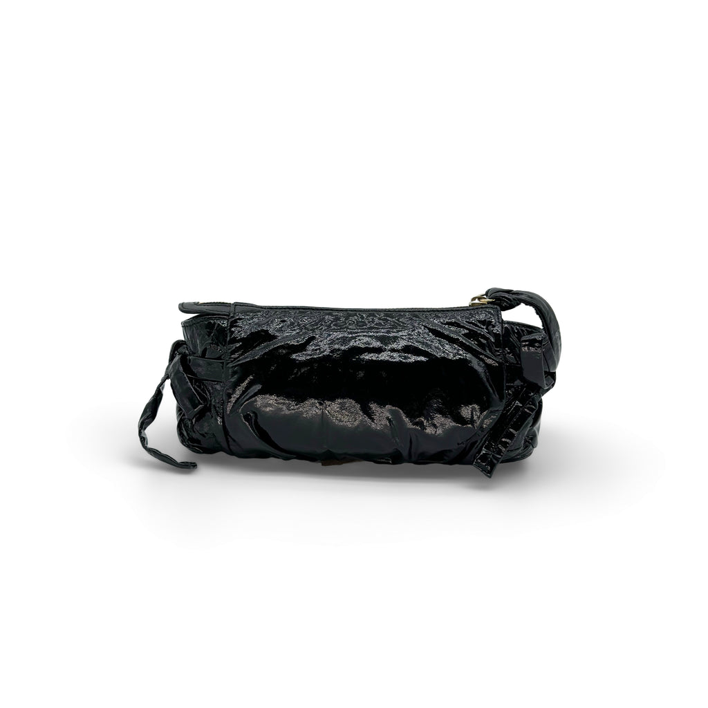 Gucci Black Patent Leather Hysteria Clutch