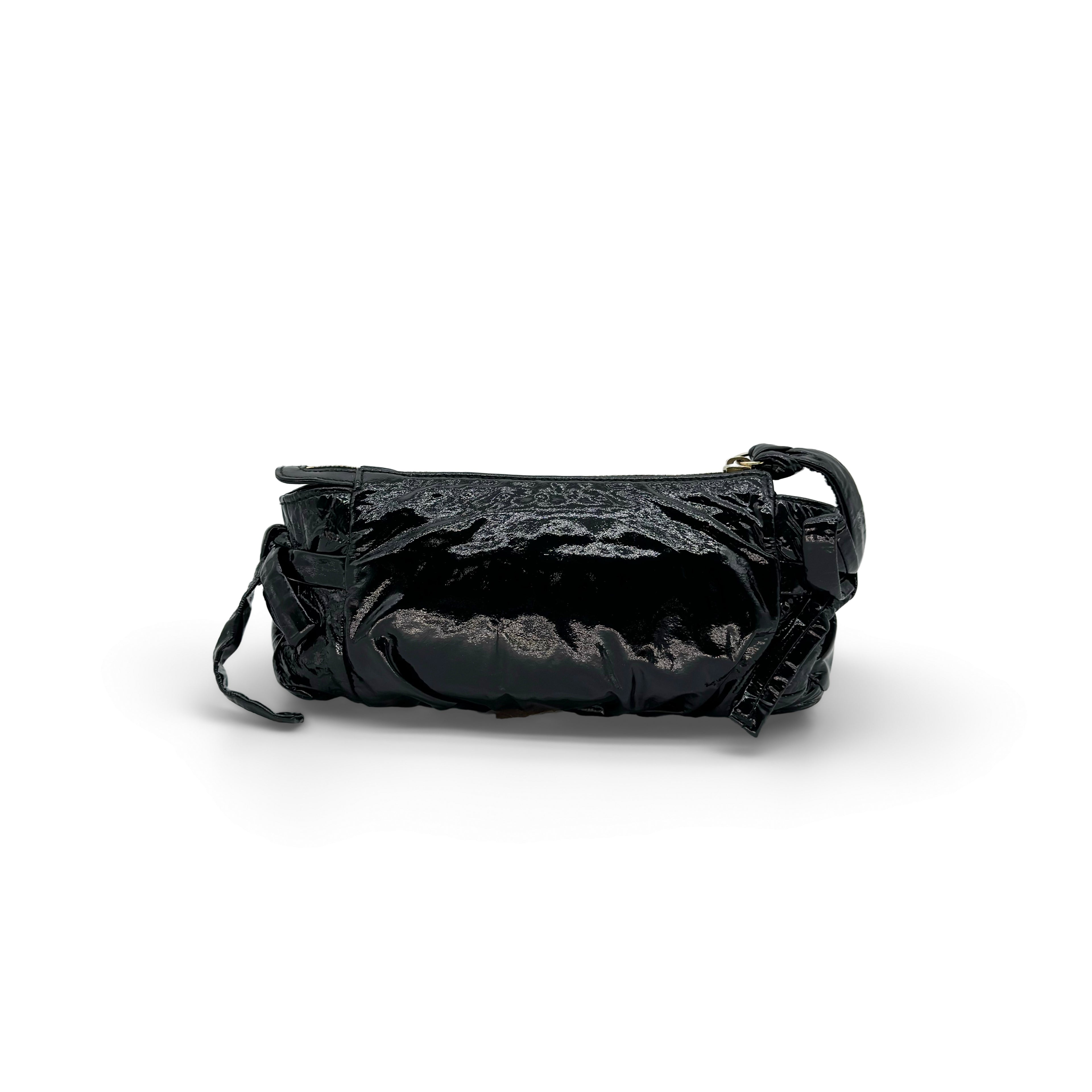Gucci Black Patent Leather Hysteria Clutch