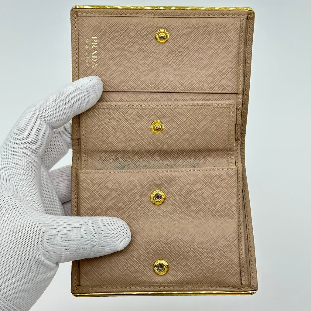 Prada Saffiano leather small bi-fold wallet