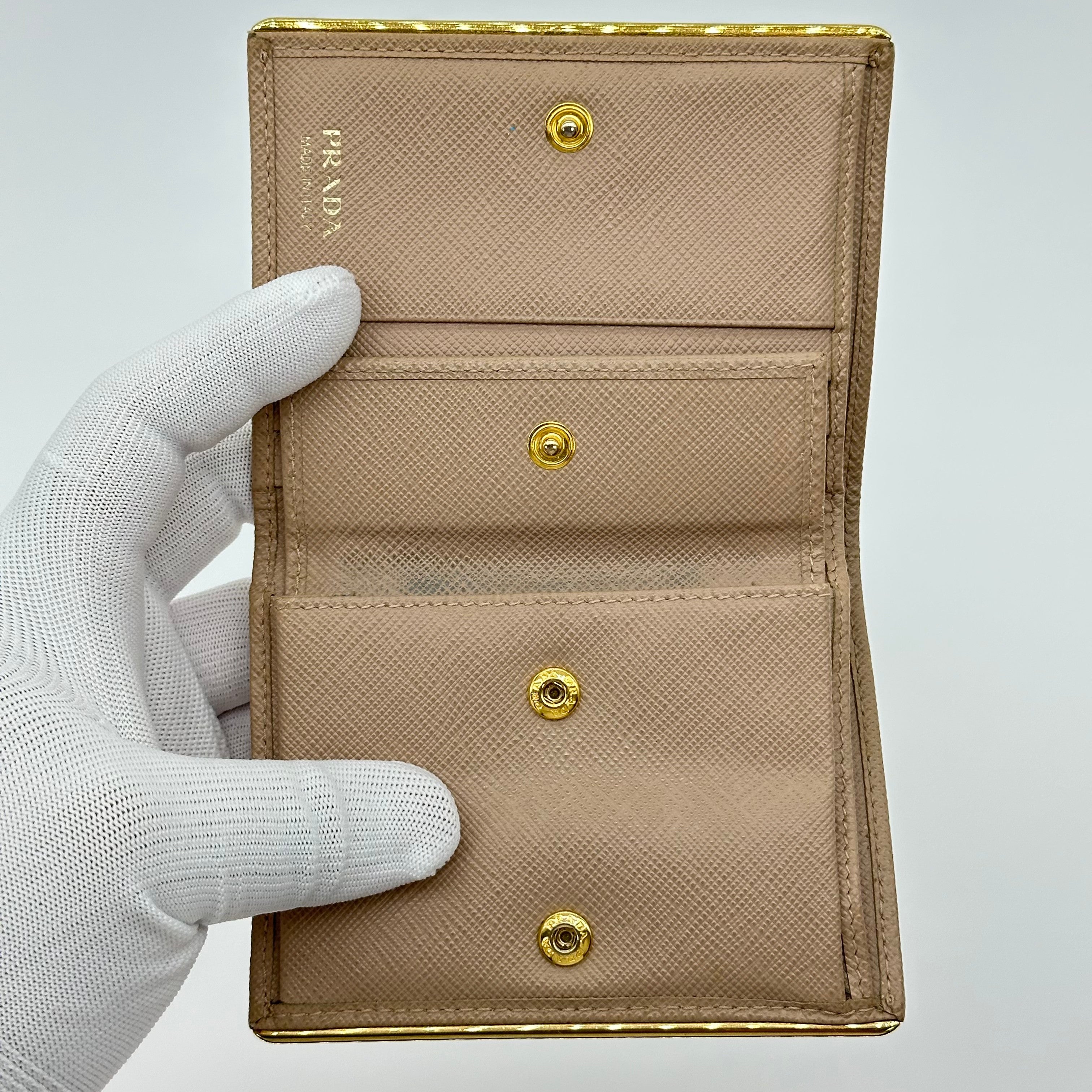 Prada Saffiano leather small bi-fold wallet