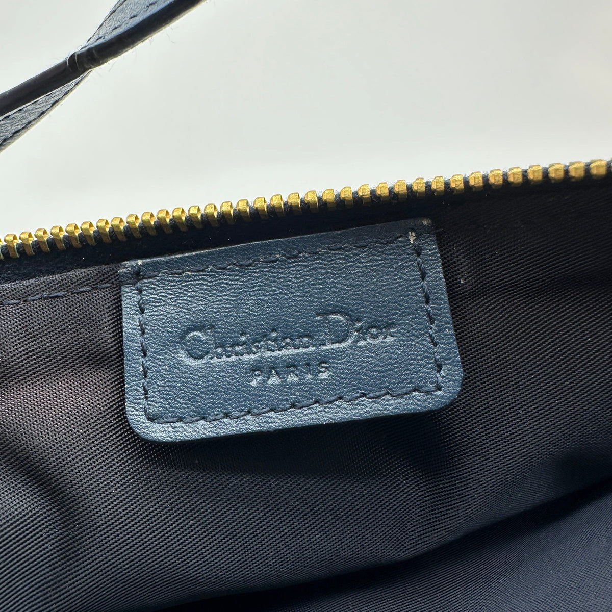 Dior Trotter Canvas Saddle Pouch Navy Shoulder Bag
