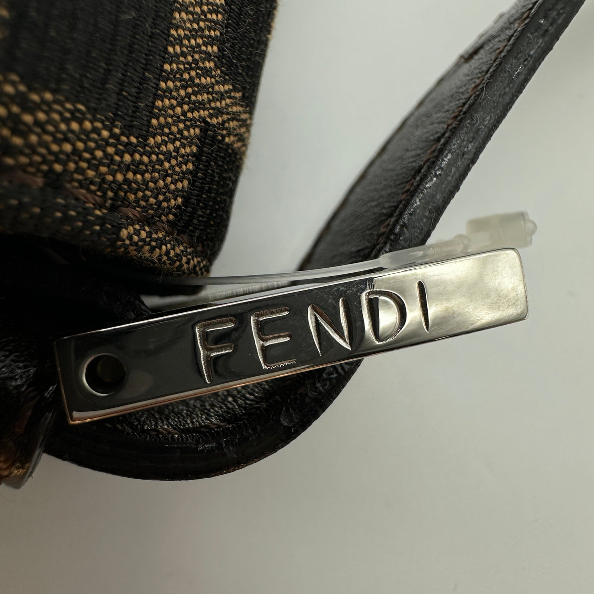 Fendi Zucca Canvas Baguette Medium Brown Shoulder Bag