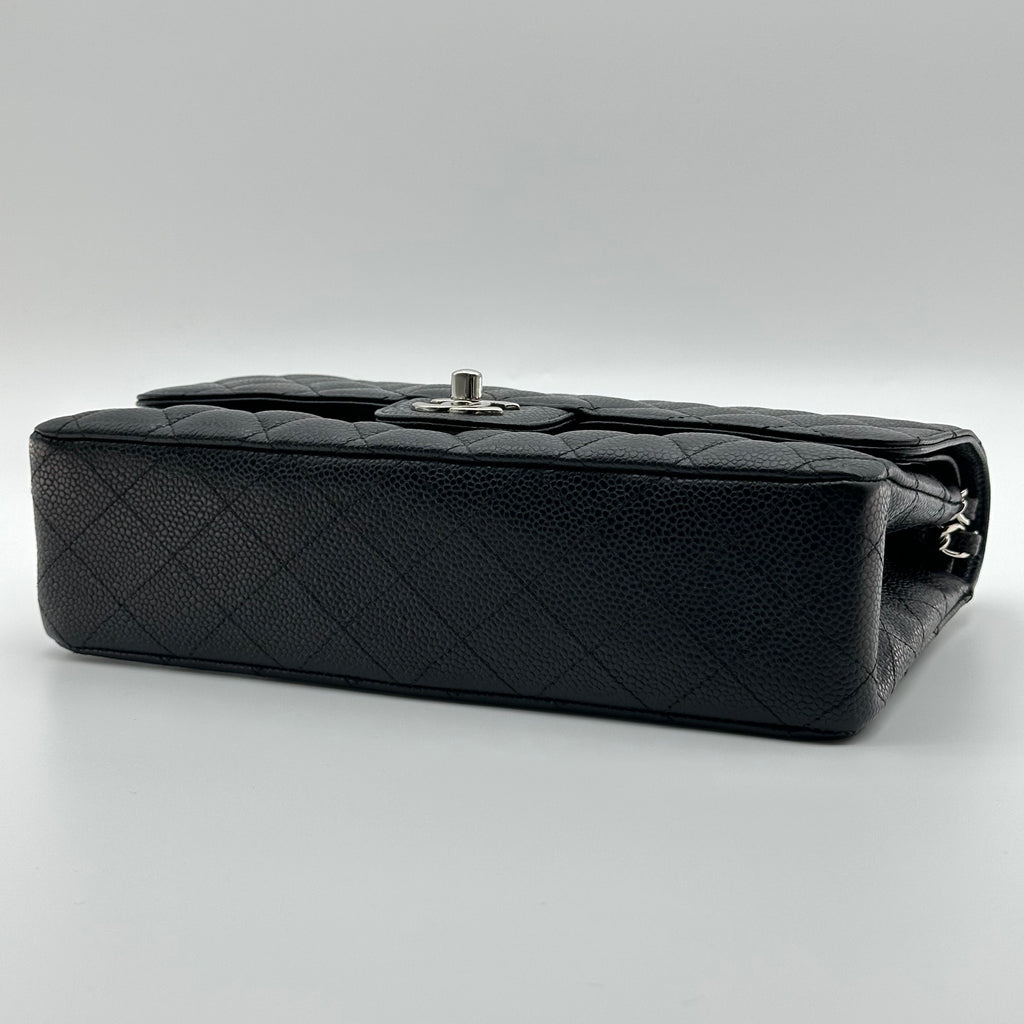 Chanel Black Caviar Medium Classic Double Flap Bag SV