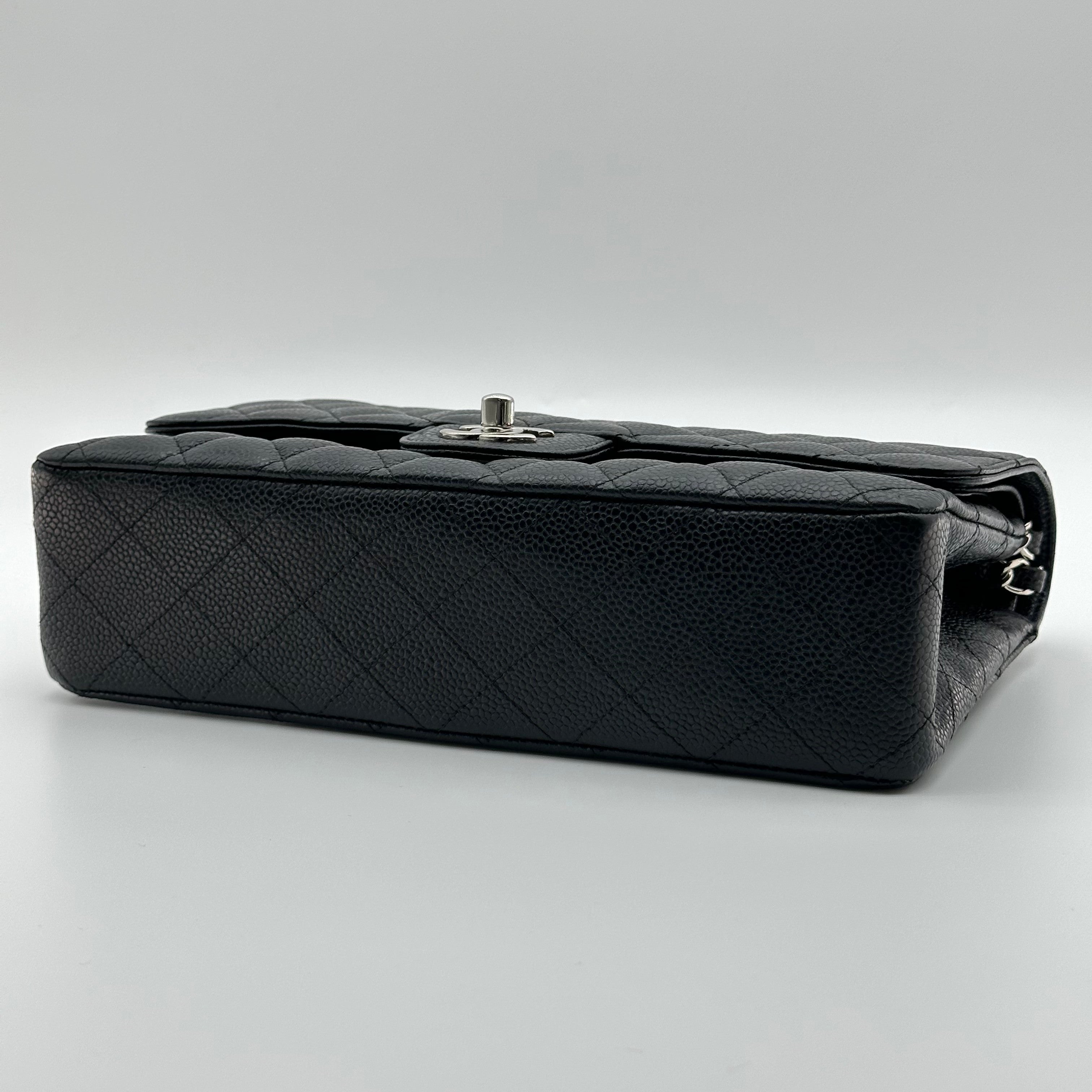 Chanel Black Caviar Medium Classic Double Flap Bag SV