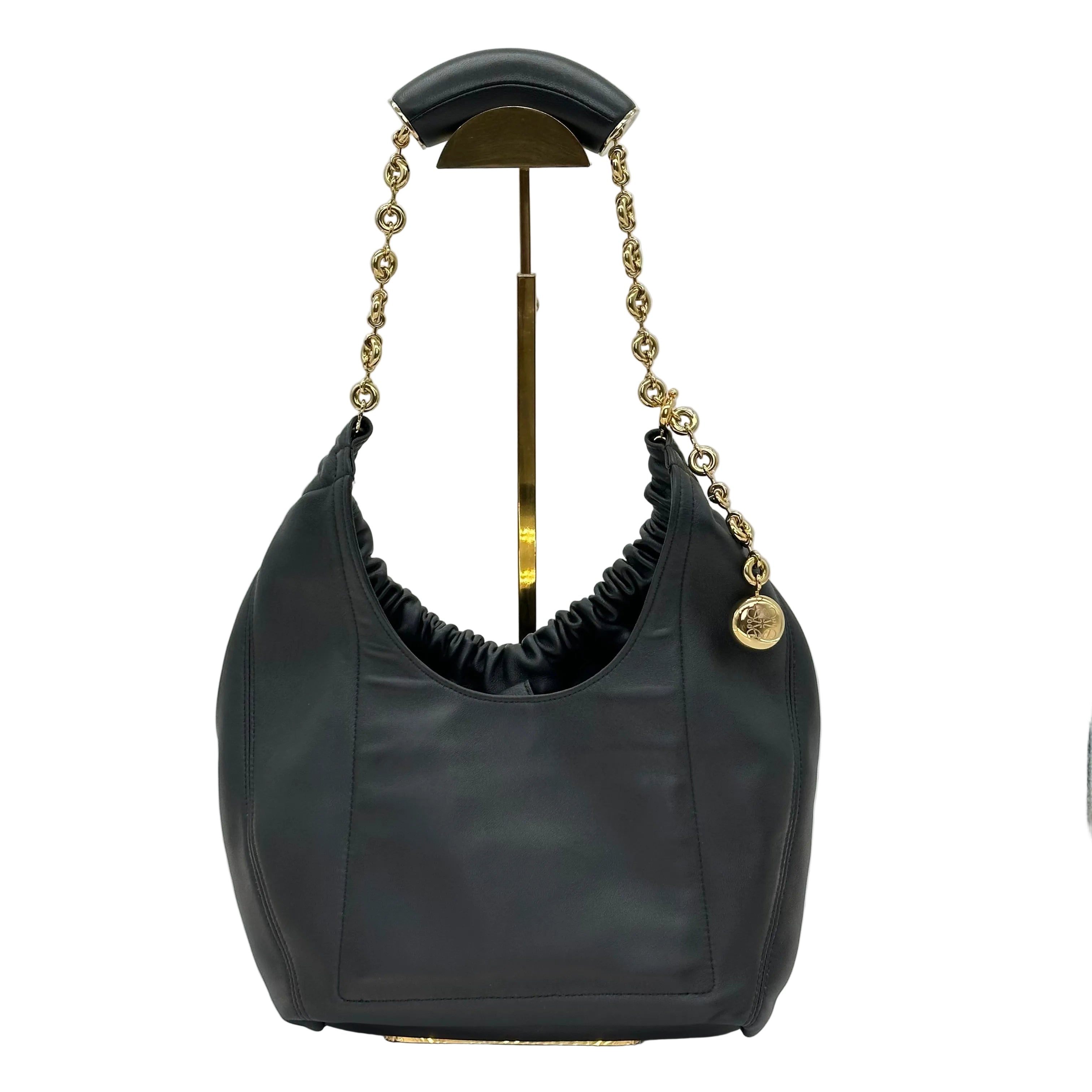 LOEWE Small Squeeze bag in mellow nappa lambskin Black 2way HOBO