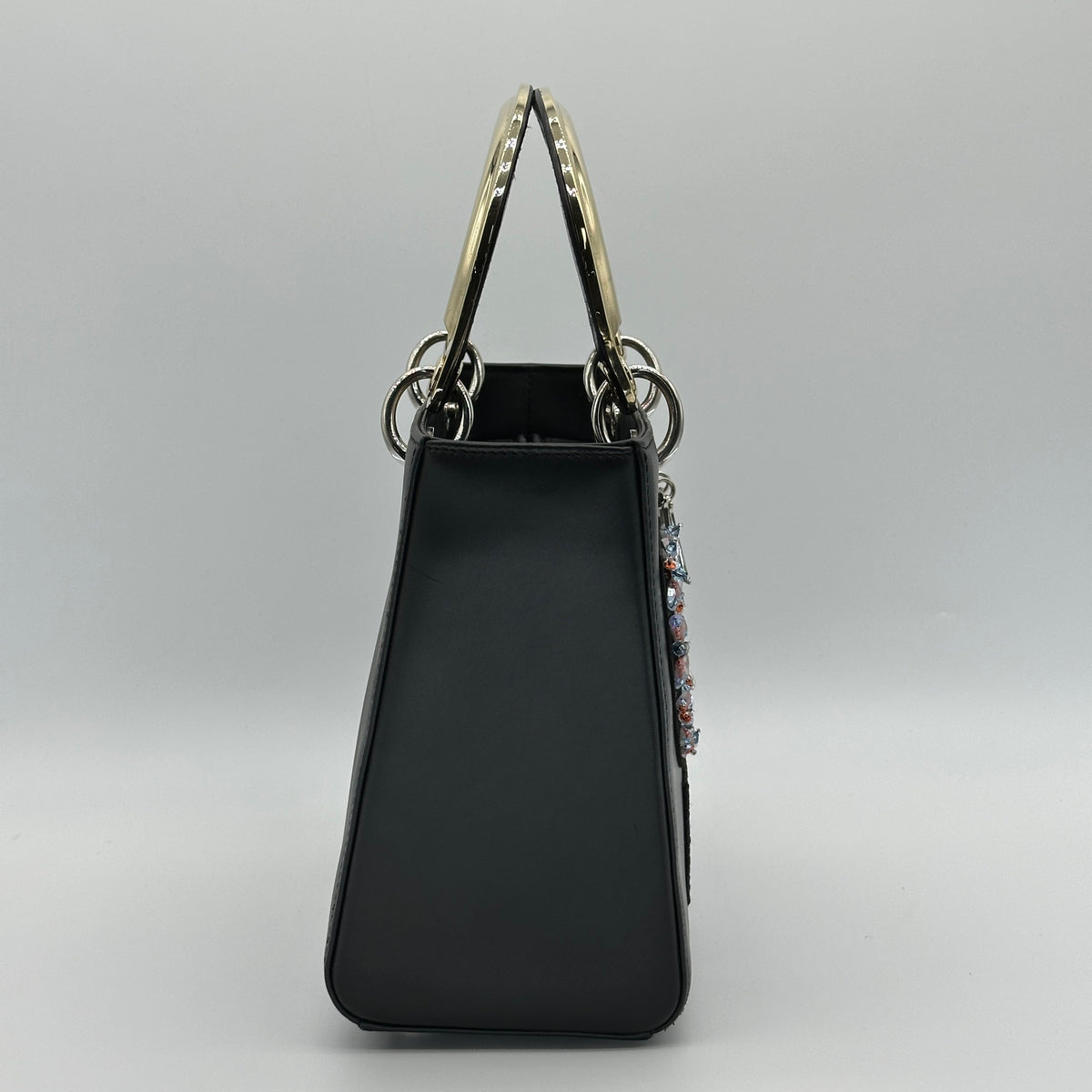 Dior Smooth Calfskin Lucky Badges Lady Dior Medium Black Handbag