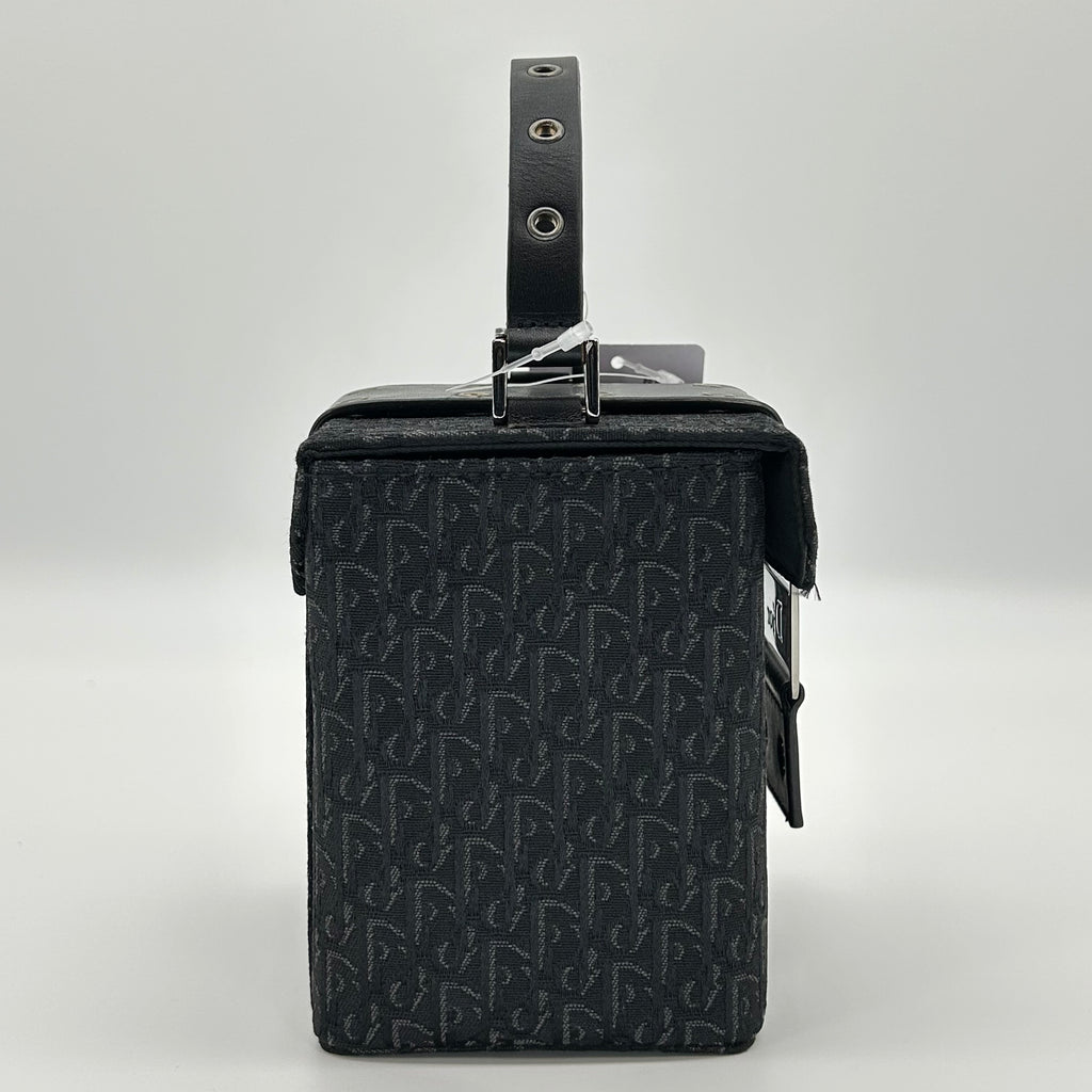 Christian Dior Trotter Monogram Vanity Bag Black Canvas Top Handle Bag Vintage