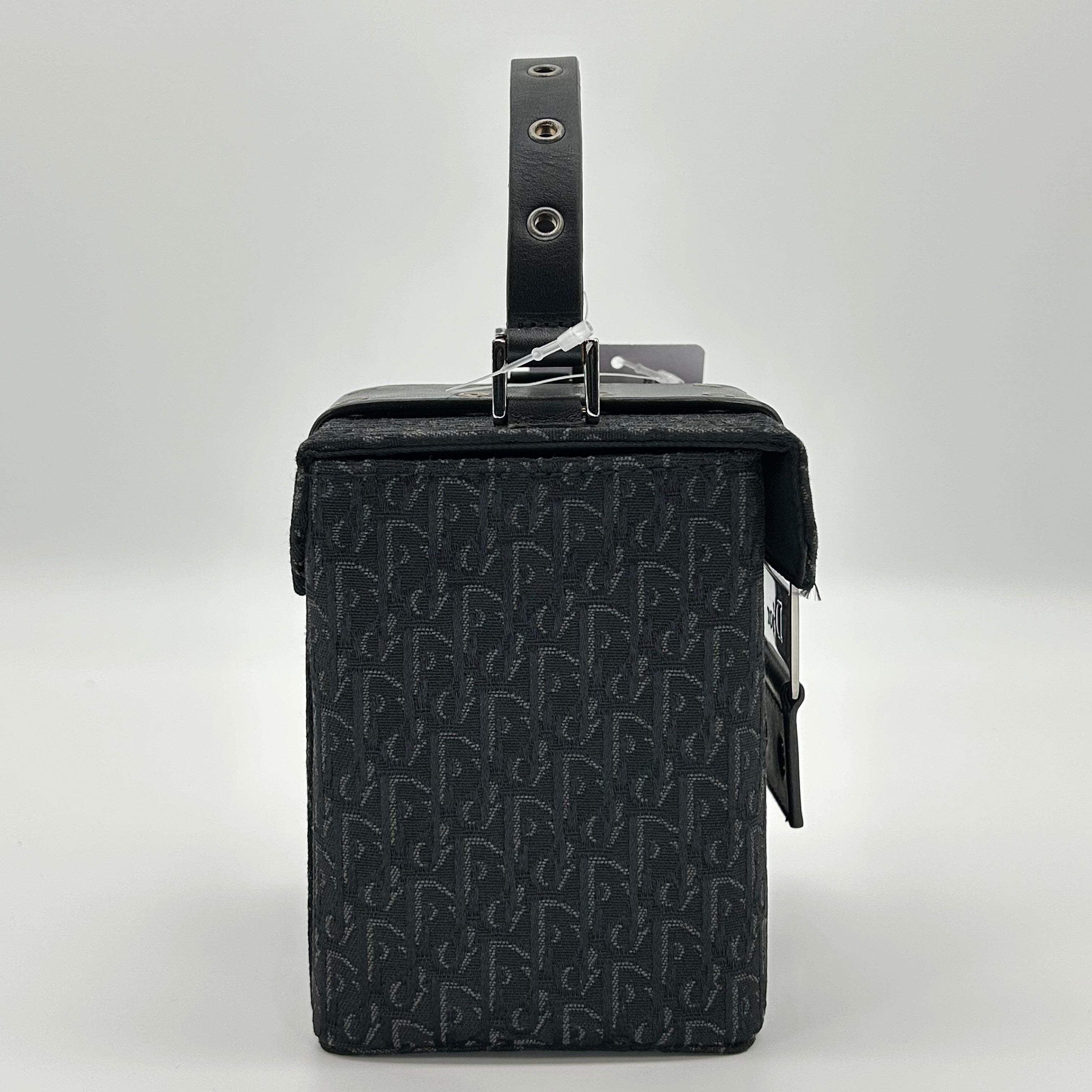 Christian Dior Trotter Monogram Vanity Bag Black Canvas Top Handle Bag Vintage