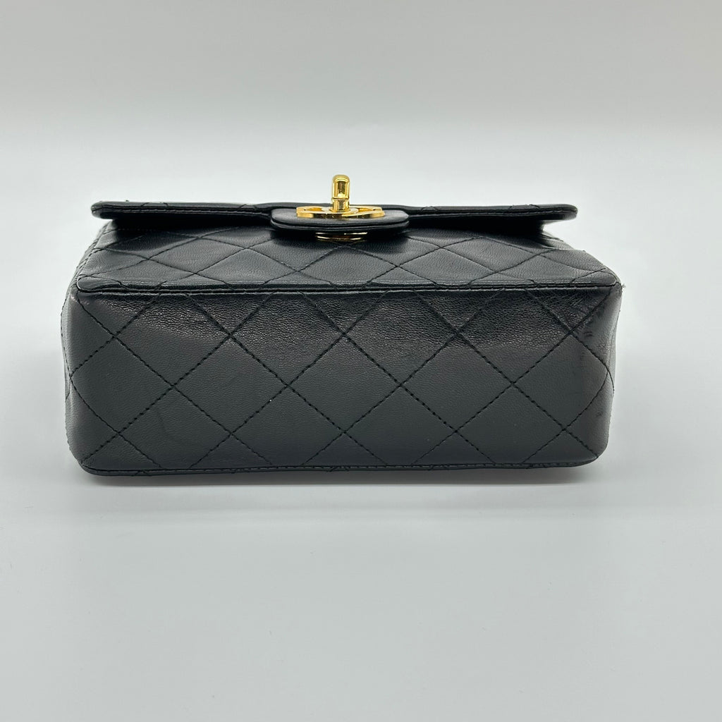 Chanel Matelasse Mini Chain Shoulder Bag Coco Mark Gold Hardware Black 0 Series