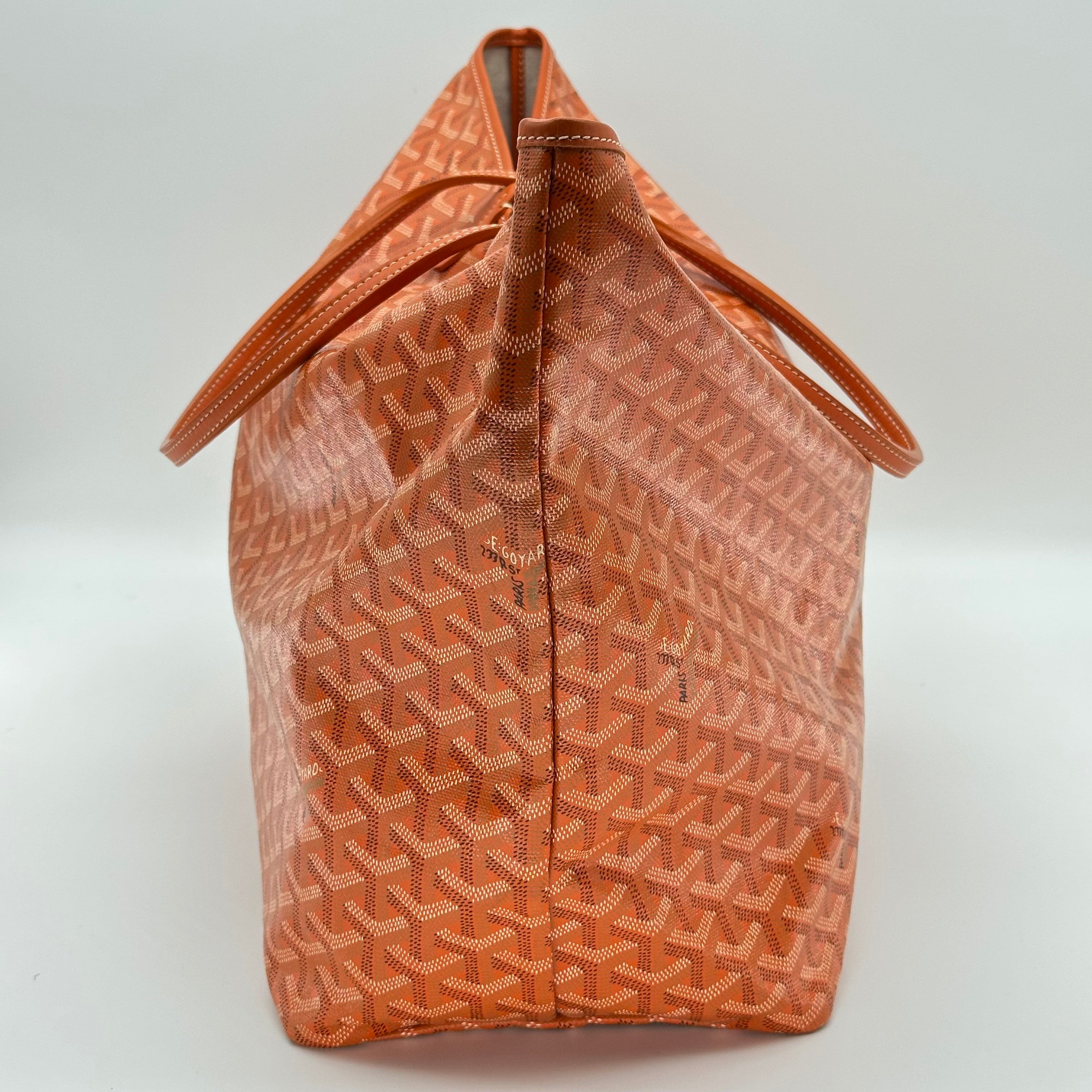 Goyard Saint Louis GM PVC & Leather Tote Bag Orange