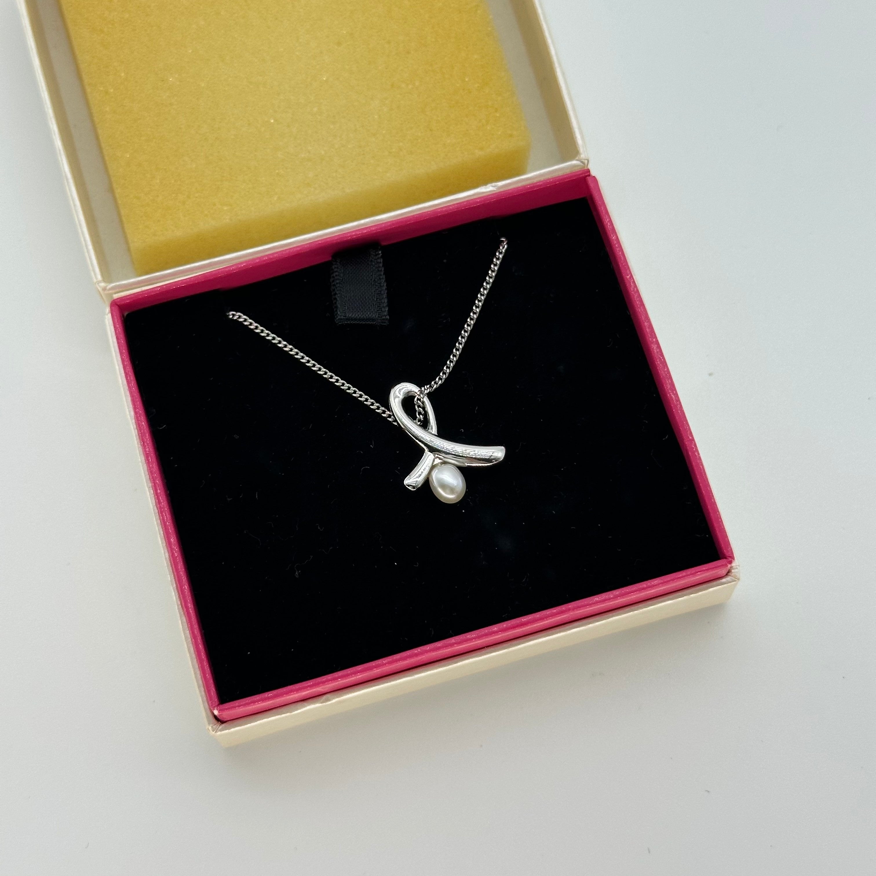 TASAKI Akoya Pearl Necklace with Cross Motif Silver