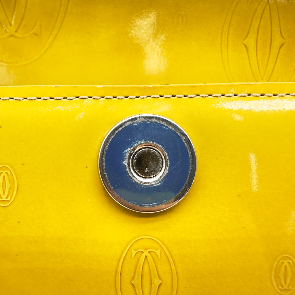 Cartier Patent Leather Happy Birthday Small Yellow Shoulder Bag