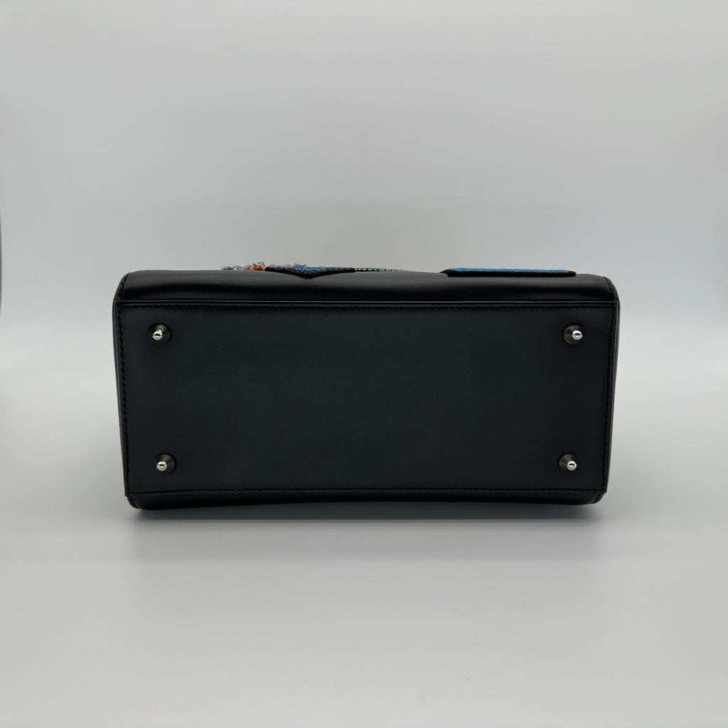 Dior Smooth Calfskin Lucky Badges Lady Dior Medium Black Handbag